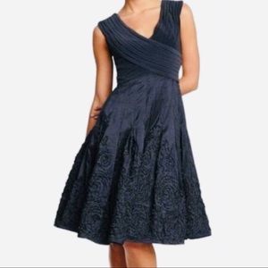 Adrianna Papel Matte Jersey & Taffeta Black Dress